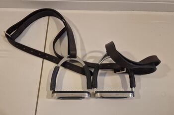 Pair of stirrups and leather straps