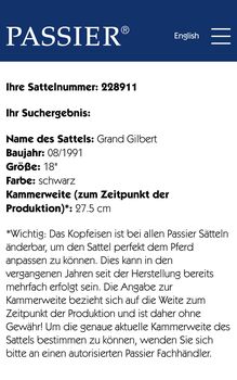 Passier Grand Gilbert 18“ Dressursattel mittlere Kammer Passier Grand Gilbert 