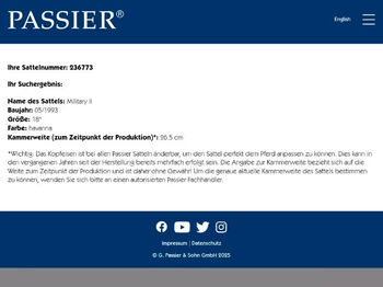 Passier Military 2, braun, Monoblatt, Spring/ Eventingsattel Passier Military 2