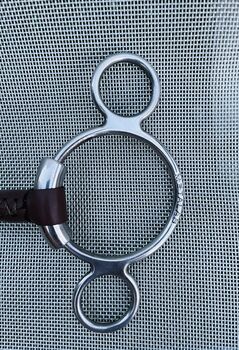 Pessoa METALAB Leder 3-Ring-Gebiss 17mm dick -13cm weit *wie neu* METALAB  Leder 3-Ring