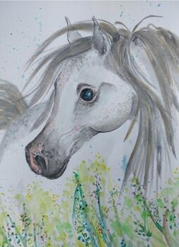 Pferd Aquarelle handgemalt, neu