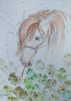 Pferd Aquarelle handgemalt