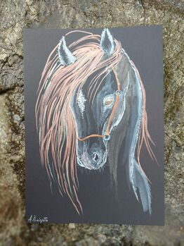 Pferd Goldige Haare Aquarelle handgemalt