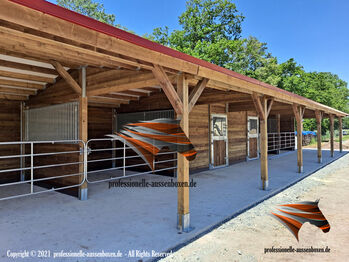 Pferdebox - TOP Stallbau | Pferdestall bauen, Außenboxen, Pferdeunterstand, Weidehütte & Heuraufe AUSSENBOXEN PFERDESTALL - PFERDEBOXEN - STALLUNGEN