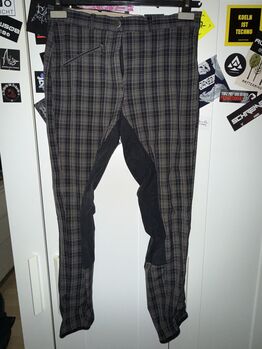 karierte grau schwarze Reithose- Vollbesatz, Loesdau, Isabell Buchendorfer, Breeches & Jodhpurs, Bad Sassendorf