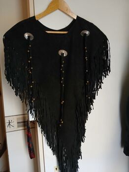 Poncho aus echtem Wildleder in schwarz, Bibi, Riding Jackets, Coats & Vests, Bad Bentheim