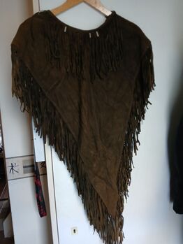 Poncho aus echtem Wildleder in braun