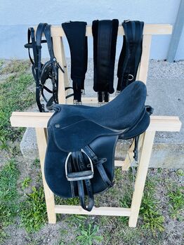 Pony-Set: Sattel, Bauchgurt, Zaum, Zügel, Margit Spreitzer, Saddle Accessories, Biberbach