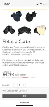 Potrera Corta … portugiesischer Kurzsattel Ludomar Potrera Corta 