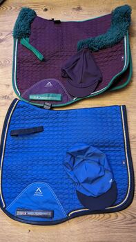 Premier Equine blue dressage saddle pad and hat silk Premier Equine 