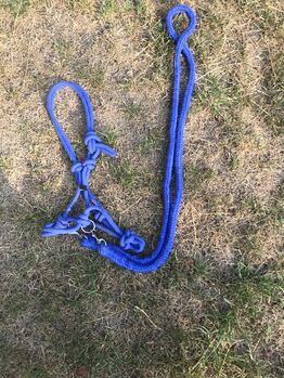 QHP Knotenhalfter mit Zügeln blau, Baumwolle, QHP, Franca, Bitless Bridles, Lünen