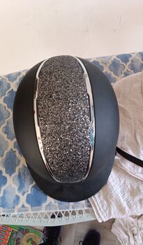 Reithelm schwarz mit Glitzer – Größe M – sehr guter Zustand, Sabrina Heiner , Reithelme, Münchhausen