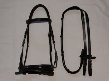Ersatzteil-Trense VB mit passenden Zügeln & Sperrriemen Schwarz Goldbeschläge, Anne, Bridles & Headstalls, Wahrenholz