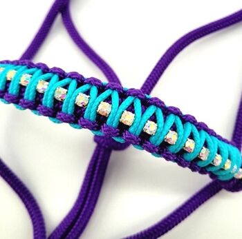 Strassknotenhalfter SHETTY mit Strick VIOLETT