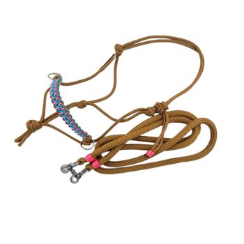 Reitknotenhalfter SHETTY mit Zügel Caramel