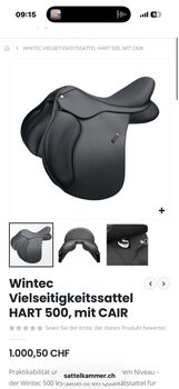 Reitsattel, Wintec Hart 500, mit CAIR, Sandra, Other Saddle, Hünenberg See