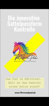 Sattelpassform Kontrolle, Sattel check, FitReveal Pad, DruckPad, FitReveal Pad individuelle Sattelpassform Kontrolle, Huforthopädie Woyke, Saddle Accessories, Aystetten