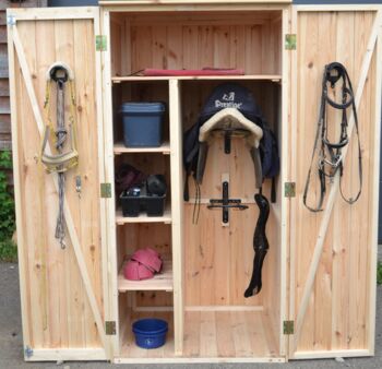 Sattelschrank Stallspind Massivholz Fichte 100 x 75 x 200 cm NEU, Der Holzbock (Der Holzbock), Tack Locker, Sontheim