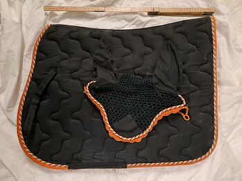 Schabracke VS mit Ohrengarn, schwarz- orange BR