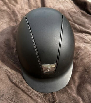 Samshield Reithelm Classic Shadowmatt, Trim Titanium, Blason Black Chrome, brown, Samshield , Mia Van, Riding Helmets, Münster