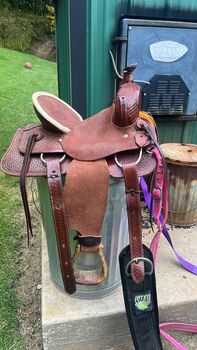 Santa Fe 12” saddle, Santa Fe , Amber , Western Saddle, Hardin 