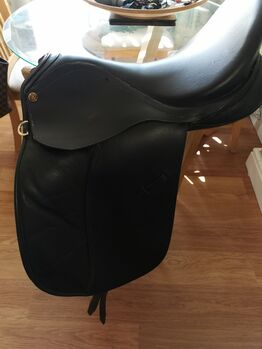 Black dressage saddle