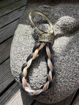 Schweifhaar Schlüsselanhänger, Selfmade Pferdehaaranhänger Schlüsselanhänger, Steffi, Reiterschmuck, Elche/Elx
