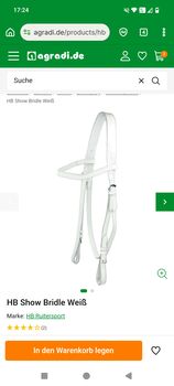 Suche Showtrense Vorführzaum weiß Cob oder Warmblut, Antonia S., Bridles & Headstalls, Hurlach