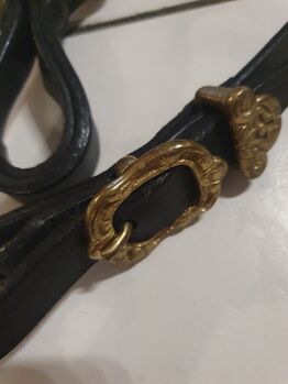 Semizaum, zusätzlicher Nackenriemen schwarz/ gold