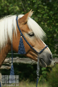Show Halfter wunderschön mit silb.Perlen komplett mit Kette und Strick, Showhalfter, Una (Horse-design), Halters, Rot am See