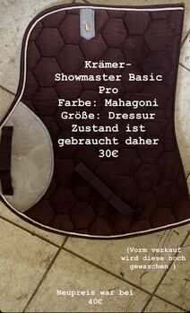 Showmaster Basic Pro Dressur, Showmaster von Krämer  Showmaster Schabracke Basic Pro , E. Lenkeit , Schabracken, Ludwigsfelde 