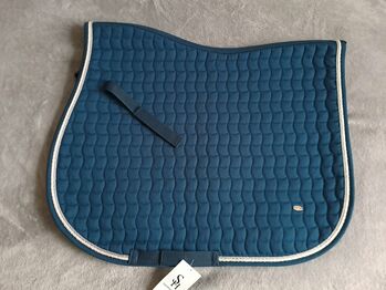 Showmaster Schabracke Basic-Deluxe Wb/Vs Petrol-Blau NEU, L.T., Dressage Pads, Kahla