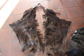 Leder Chaps Wildleder mit Fransen, NP 250 Euro Circle L