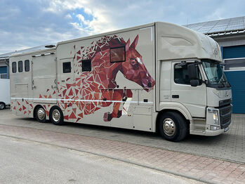 Pferdetransporter Volvo FM 5 Pferde Wohnabteil Popout Solaranlage Wohnmobil Mautfrei Horsetruck, Dickenherr Dickenherr, Gerhard Strobel (Dickenherr Trucks und Trailers), Przyczepa konna, Baden-Württemberg - Unterschneidheim