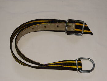 Stabiles Pferdehalsband/Kuhhalsband ca. 75-110 cm Nylon Lederverstärkt schwarz, Anne, Kantary, Wahrenholz