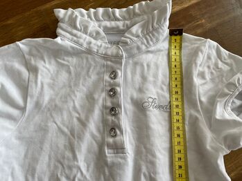 Steeds Turniershirt Shirt weiß mit Rüschenkragen Gr. 152, Steeds, Sandra, Kinder-Turnierbekleidung, Mönchengladbach