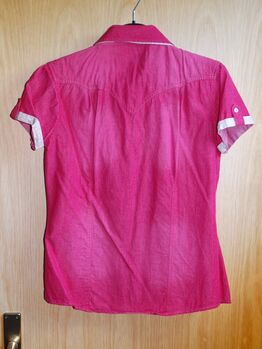 STONEDEEK Damenbluse Denim M Cassis Rot Pink Neuwertig Western Bluse kurzarm STONEDEEK