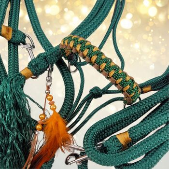 Grosses Set Sidepull Zügel Leadrope Halsring COB