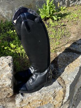 Schwarze Kunstleder-Reitstiefel Horze 