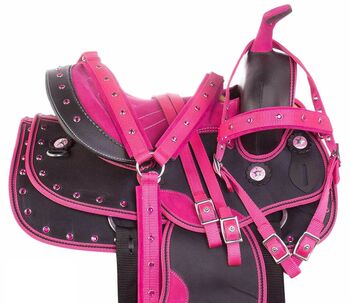 Synthetic Pink New Western Saddle (tack set) sizes available, PetaverseStore Gorgeous Pink by Black, Mr Khan (Petaverse), Siodło westernowe , Kanpur