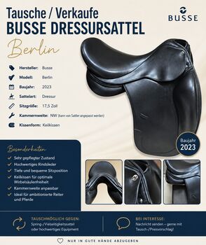 Tausche/Verkaufe Dressursattel busse bj. 2023, Busse Belin, Julian. H, Dressursattel, Gummersbach
