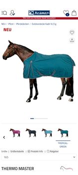 Regendecke Thermo Master 0 Gramm, 165, Krämer, Thermo Master  Outdoordecke Kadir 0 Gramm , Marina, Horse Blankets, Sheets & Coolers, Weißenohe