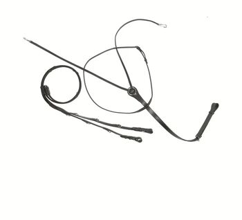 Thidemannzügel / Köhlerzügel - Leder schwarz mit Zügeln