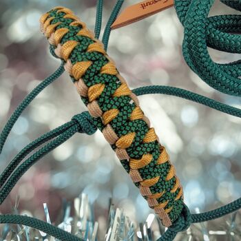 Top Knotenhalfter COB mit Bodenarbeitsseil in Graugrün