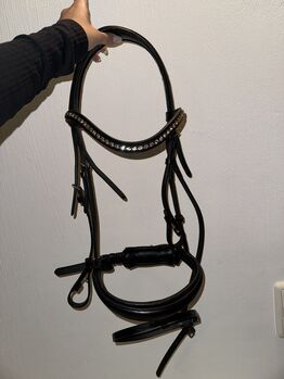 Trensenzaum WB – wie neu – anatomisch & schick mit goldenen Steinchen
