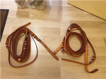 Zweispänner Fahrleine, Leinen hellbraun Pony, Rebecca, Horse Harness, Nagelberg