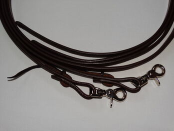 Unbenutzte Westernzügel offen 205 cm + Snaps braun Western Zügel/Splitreins mit Zügelsnaps