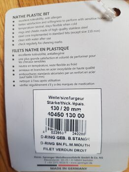 Nathe D-Ring Gebiss, Stangengebiss, biegsame Stange 130 cm NEU ! Sprenger