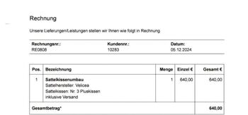 Velicea/Sommer Sattelkissen Velicea 