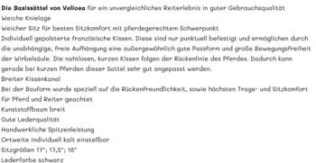 Vielseitigkeitssattel Velicea neu/ungenutzt, Velicea Vielseitigkeit Basic, Martina, Vielseitigkeitssattel (VS), Rheinfelden (Baden)